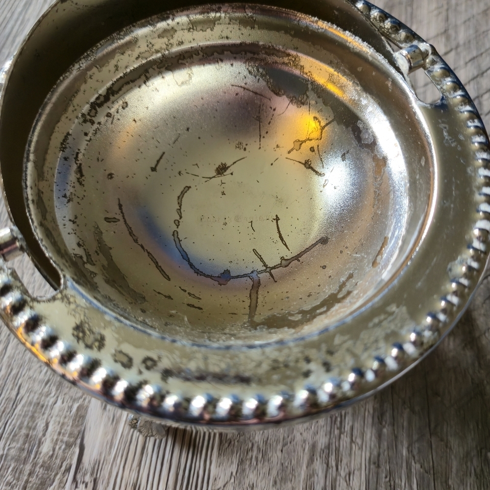 Antique Silverplate Revolving Roll Top Dome Butter Dish Ornate Footed Caviar - Picture 6 of 9